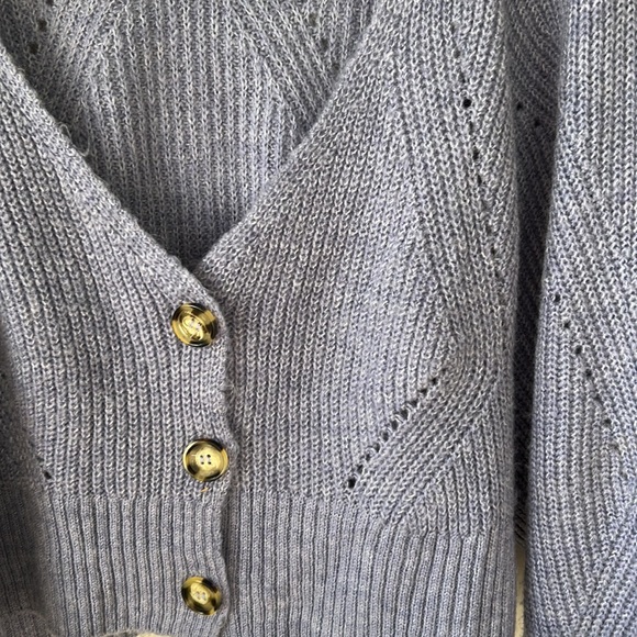 Topshop ballon sleeve crop cardigan sweater size M - Picture 2 of 6